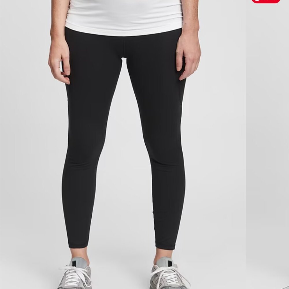 Gap Black Maternity Recycled Under Belly 7/8 Power Leggings size small